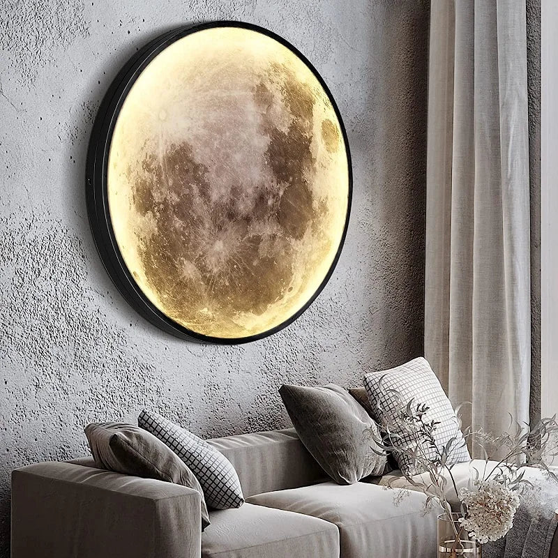 Afralia™ Modern Moon LED Wall Lamp for Home Decor