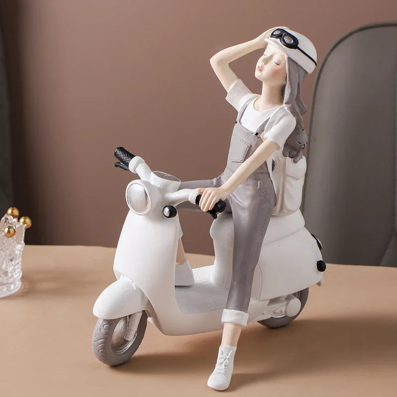 Afralia™ Kawaii Girl Figurine Sculpture for Room Decor and Desk Accessories