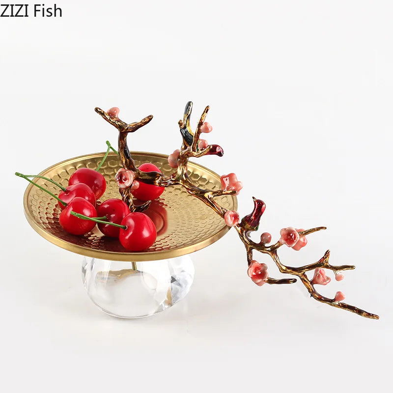 Afralia™ Plum Blossom Branch Decorative Fruits Bowl Set
