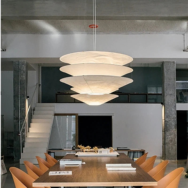 Afralia™ Wabi Sabi Paper Pendant Light: Janpanese Art LED Hanging Lamp for Dining Room