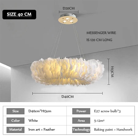 Afralia™ Nordic Feather Pendant Lamps for Bedroom and Home Decor Lighting