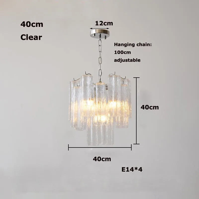 Afralia™ Glass Tube LED Chandelier - Dimmable Hanging Light for Dining Room