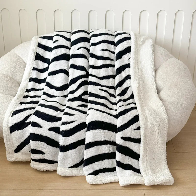 Afralia™ Leopard Print Double Layered Wool Blanket-Irresistibly Soft & Warm
