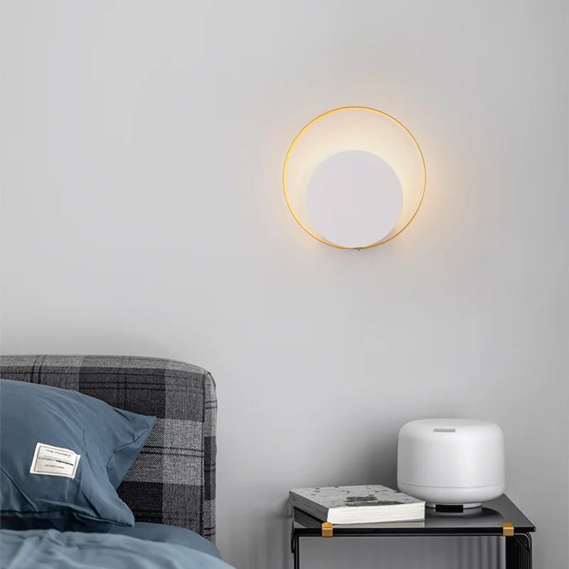 Afralia™ Round LED Wall Lamp for Bedroom Living Room Decor