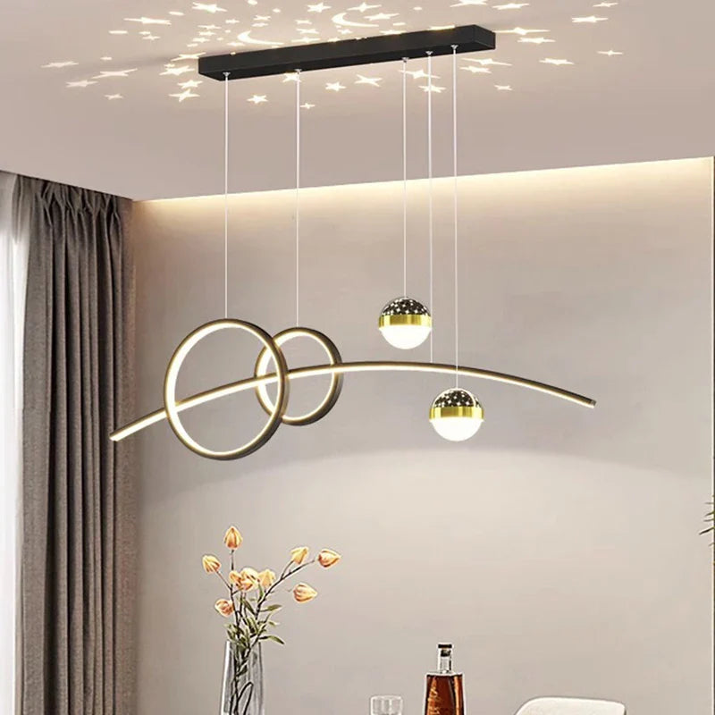 Afralia™ Modern Indoor LED Pendant Ceiling Chandelier for Dining Room