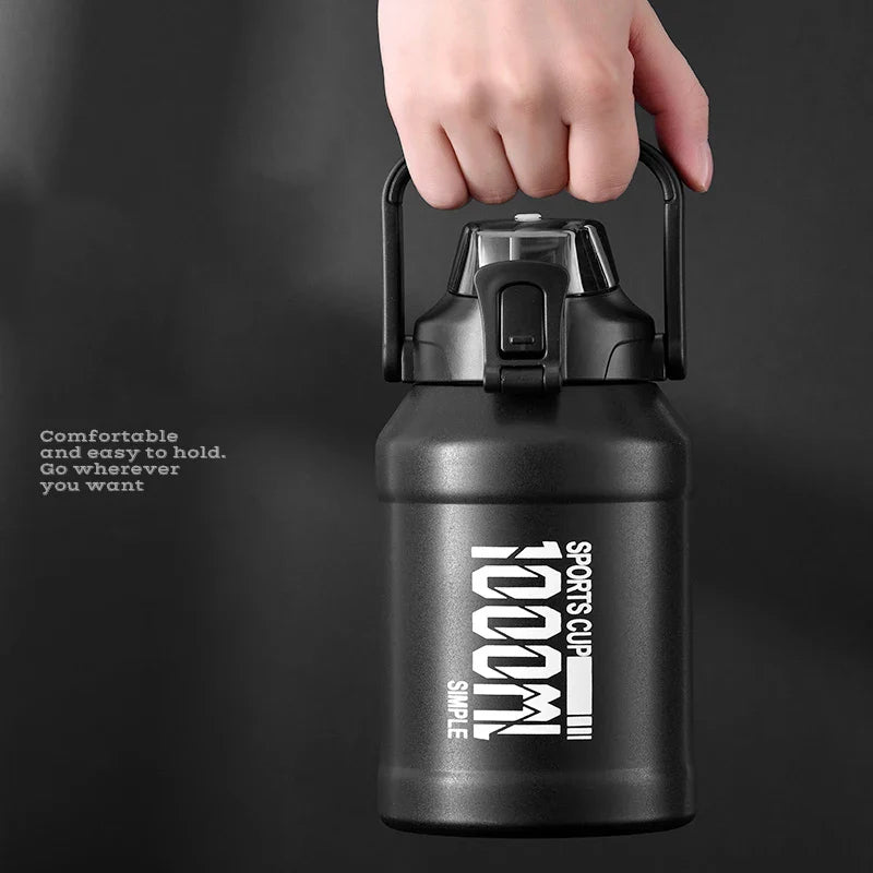 Afralia™ Stainless Steel Thermal Water Bottle with Handle