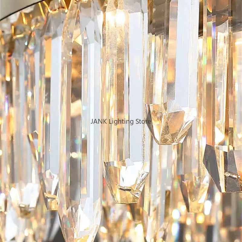 Afralia™ Luxe Crystal Chandelier: Elegant LED Indoor Pendant Light for Bedroom & Dining Room