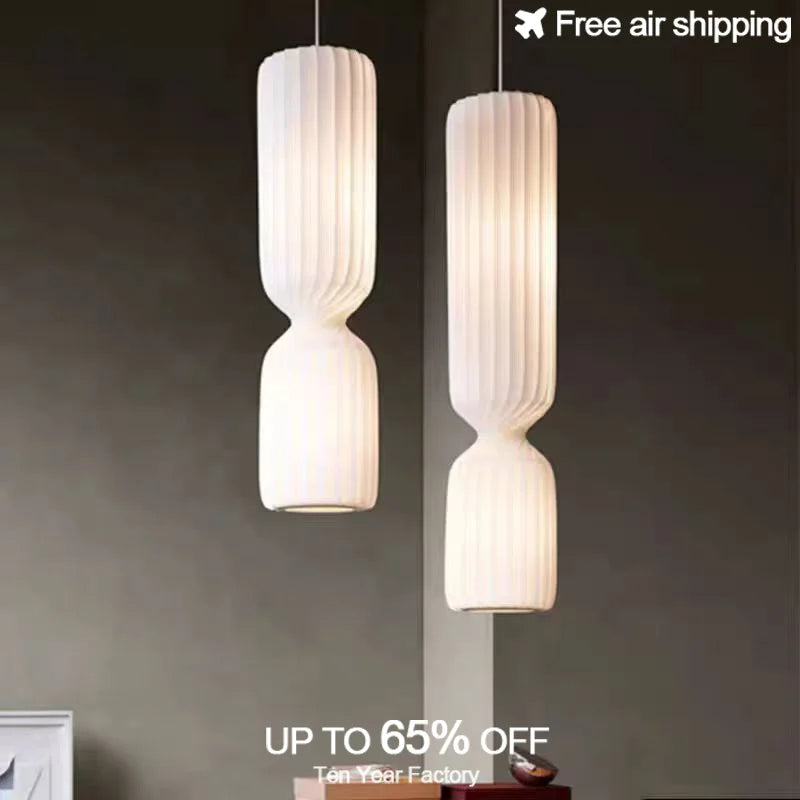 Afralia™ Modern LED Fabric Shade Pendant Light - Dining Room Luxury Fixture