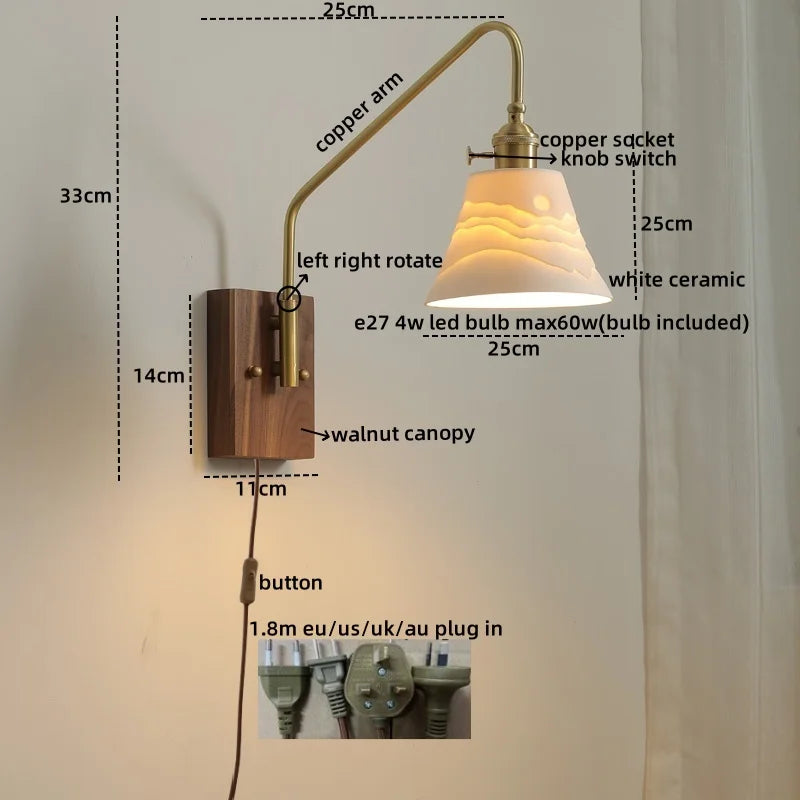 Afralia™ Glass Copper LED Wall Sconce Modern Stair Light Fixtures