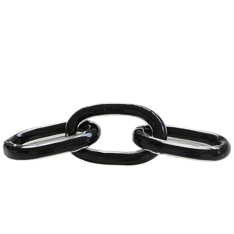 Afralia™ Glass Chain Geometric Buckle Handmade Home Decoration Handicrafts