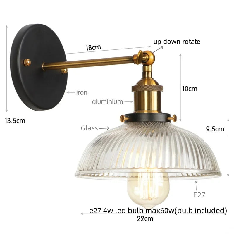 Afralia™ Vintage LED Wall Light with Pull Chain Switch for Bathroom Mirrors & Dining Room