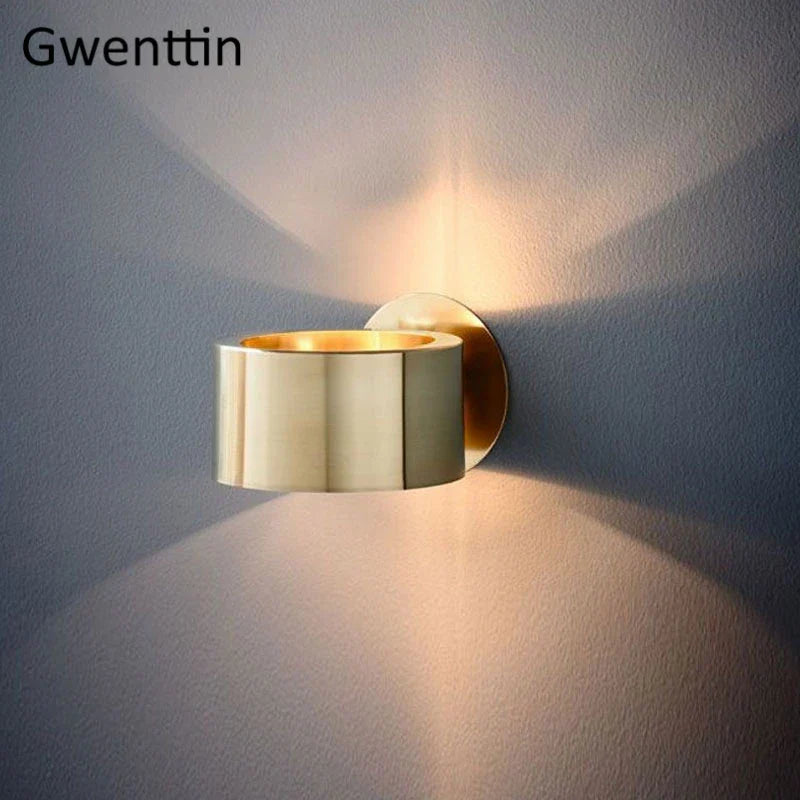 Afralia™ Modern Gold Metal Wall Sconce for Home Bedroom Lighting