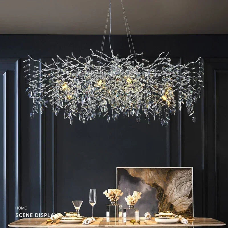 Afralia™ LED Crystal Chandeliers: Modern Luxury Dining Room Pendant Lighting Fixtures