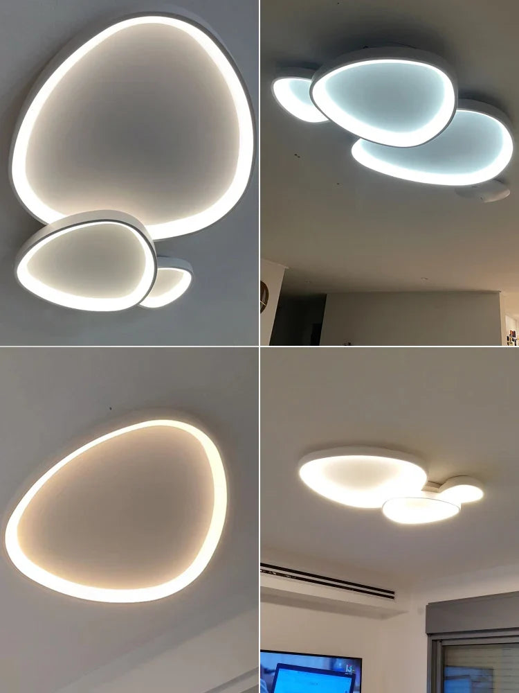 Afralia™ Minimalist LED Ceiling Chandelier Dimmable Lighting Fixture for Home Decor