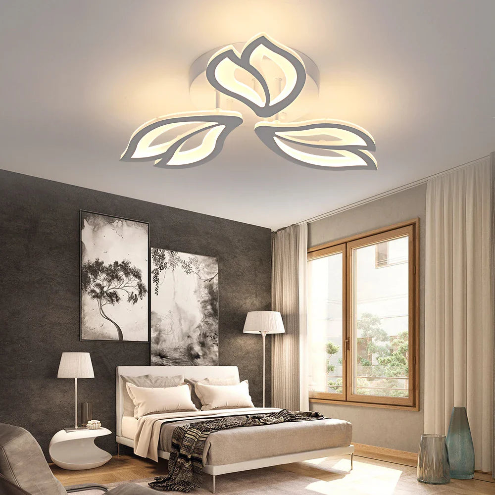 Afralia™ Flower Acrylic Chandelier: Modern Minimalist Living Dining Room Ceiling Light