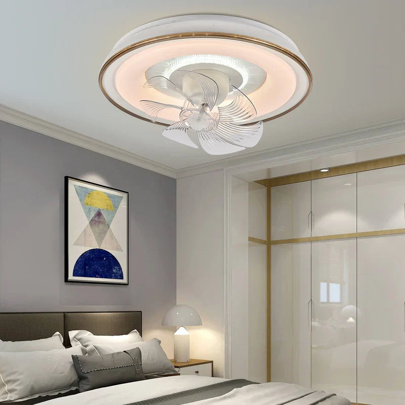 Afralia™ LED Ceiling Fan Light, Dimmable Three Colors with Remote Control