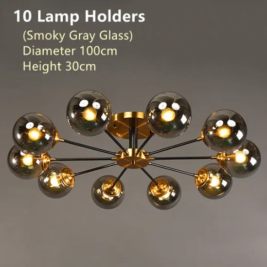 Afralia™ Glass Ball Chandeliers: Scandinavian LED Ceiling Lamps for Living Room & Bedroom