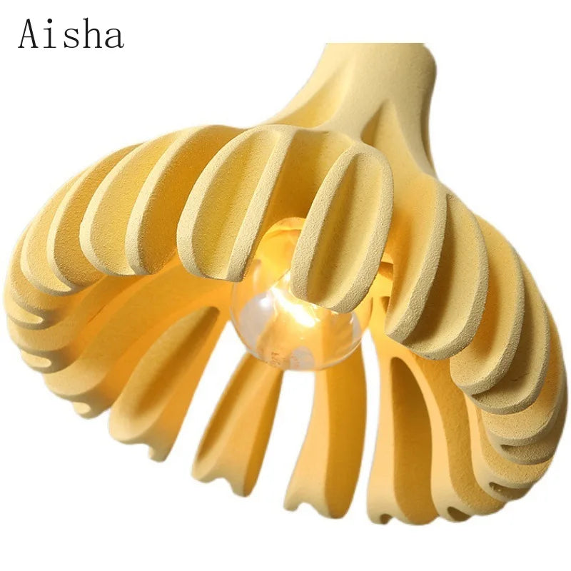 Afralia™ Nordic Coral Resin Pendant Light Chandelier E27 for Bedroom Living Room Decor