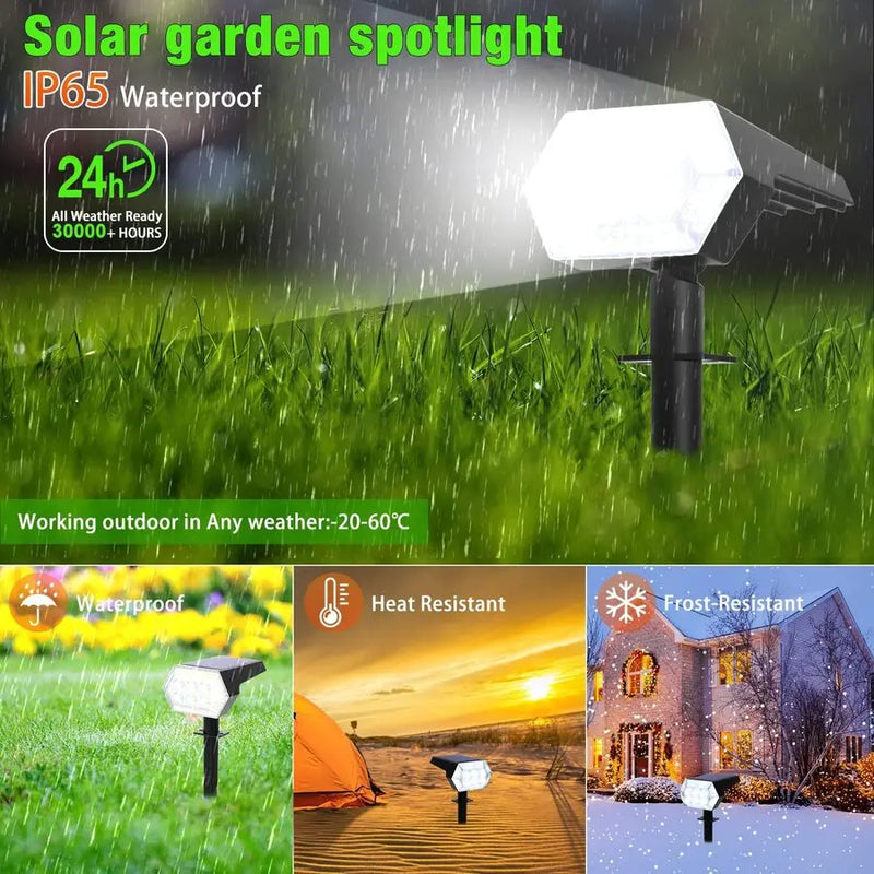 Afralia™ Solar Spotlights Outdoor Landscape Lights, 92 LED Adjustable Warm White IP65