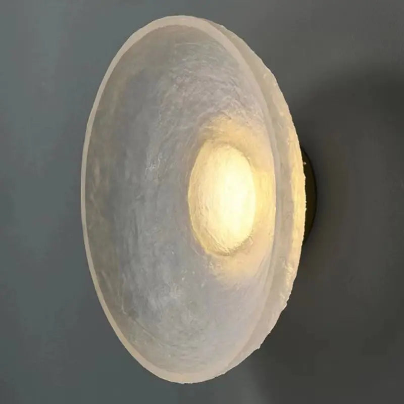 Afralia™ Wind Designer Round Wall Lamp for Bedroom, Transparent Decorative Atmosphere Lighting