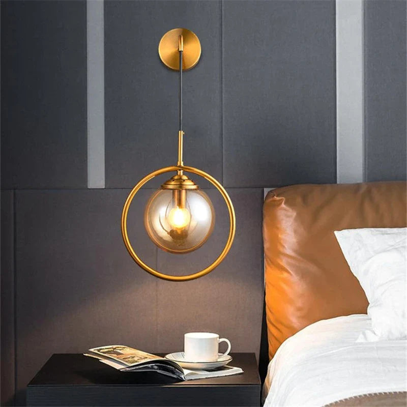 Afralia™ Glass Ball LED Wall Lamp: Nordic Modern Bathroom Mirror Sconce, Retro Decor Lighting