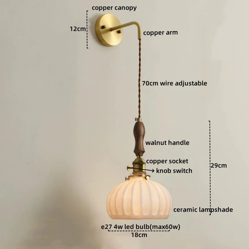 Afralia™ Copper Ceramic LED Wall Lamps - Nordic Modern Design