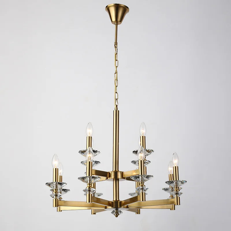 Afralia™ Glass Candle Crystal Chandelier: Elegant European Retro Style for Living Room and Dining Room