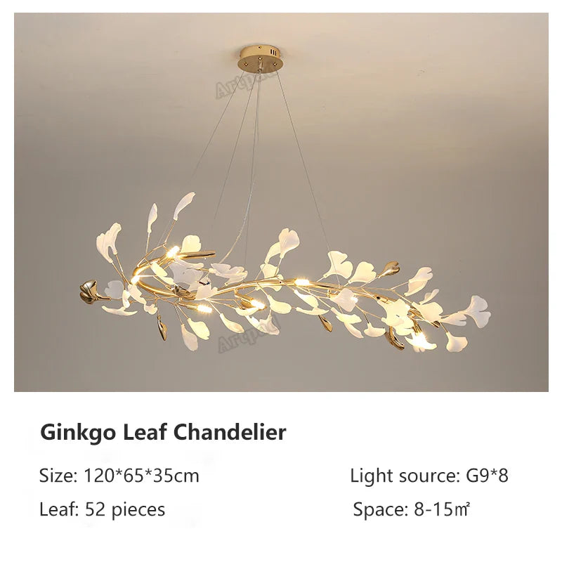 Afralia™ Classic White and Gold Leaf Pendant Lamp for Living Room Dining Room Lighting