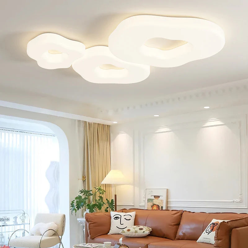 Afralia™ Cloud Cookie LED Chandeliers Modern Minimalist Children's Room Bedroom Lamp