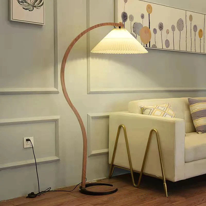 Afralia™ Modern Solid Wood LED Floor Lamp for Home Living Room Bedroom Décor