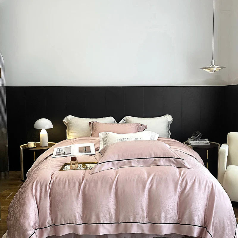 Afralia™ Soft Jacquard Lyocell Bedding Set, 800TC, Silky & Breathable, Natural, Skin Friendly