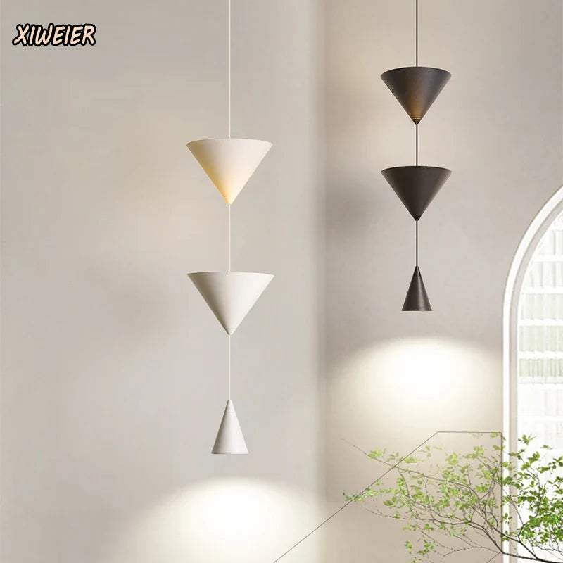 Afralia™ Modern Minimalist Porch Bedroom Lamp Creative Conical Small Chandelier