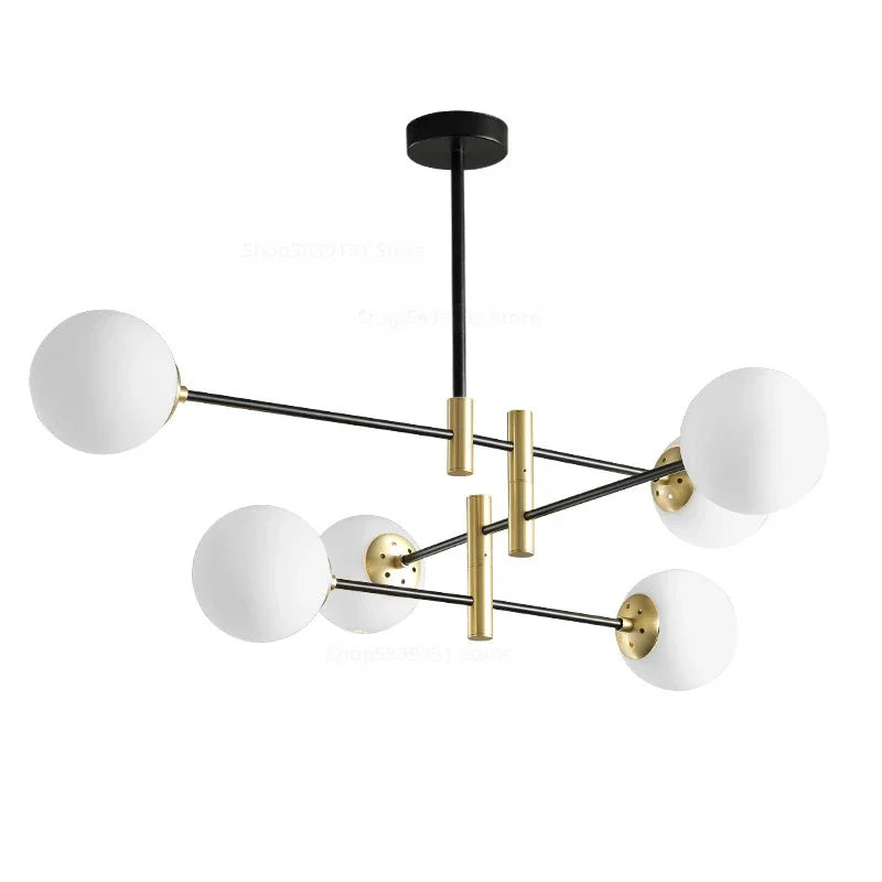 Afralia™ Glass Ball Chandelier: Modern Nordic Lighting Fixture for Living Room and Kitchen