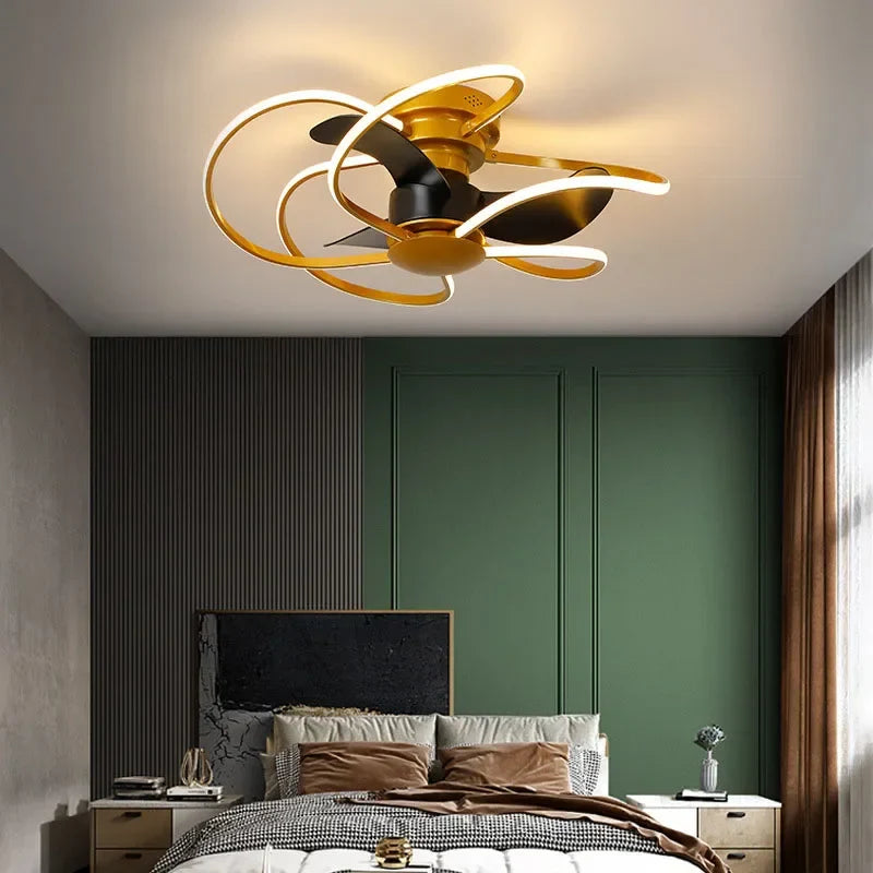 Afralia™ Smart Ceiling Lamp Fan Remote Control Dimmable Color Changing