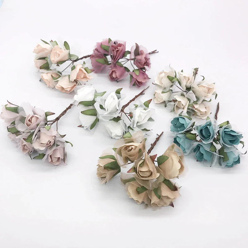 Afralia™ Wedding Roses Brooch Head Wall Flowers Bridal DIY Accessories Bouquet Box