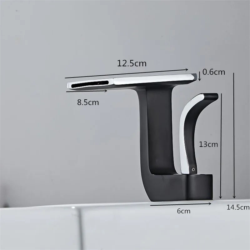 Afralia™ Gold & Black Brass Bathroom Basin Faucet Cold Hot Water Mixer Sink Tap