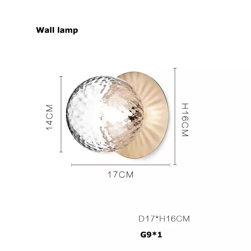 Afralia™ Glass Bubble Gold Chandelier LED Pendant Light for Dining Room