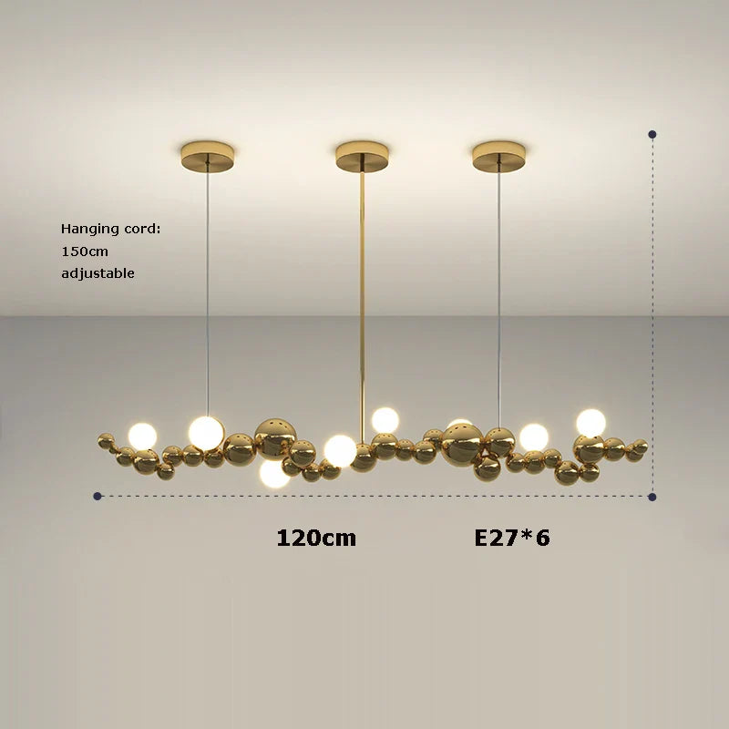 Afralia™ Silver Gold Molecule Stainless Steel LED Chandelier - 2022 Trend