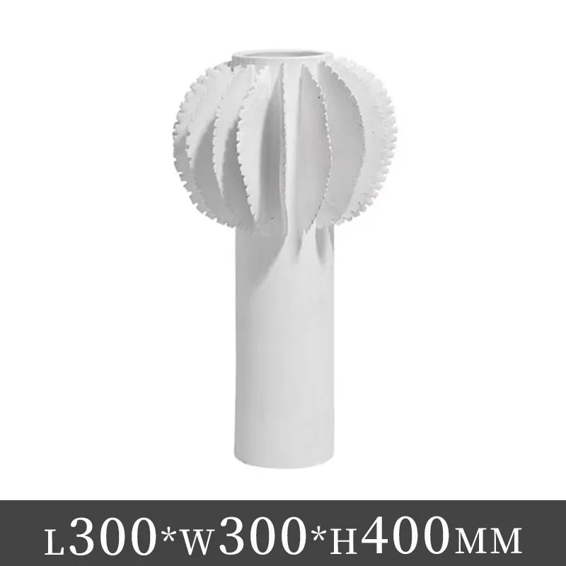 Afralia™ Geometric Serrated Metal Flower Vase – Abstract Cylinder Home Decor