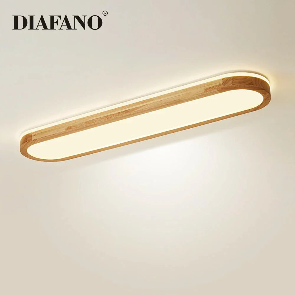 Afralia™ Wood LED Ceiling Lamp | Decorative Solid Wood & Acrylic Panels