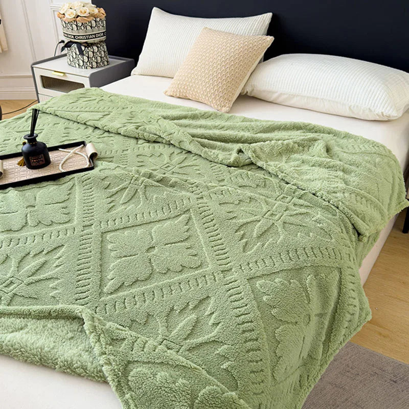 Afralia™ Jacquard Coral Velvet Sofa Cover Blanket | Soft & Warm for Spring/Autumn