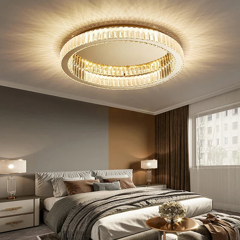 Afralia™ Crystal LED Ceiling Lights for Home Decor in Living Room and Bedroom