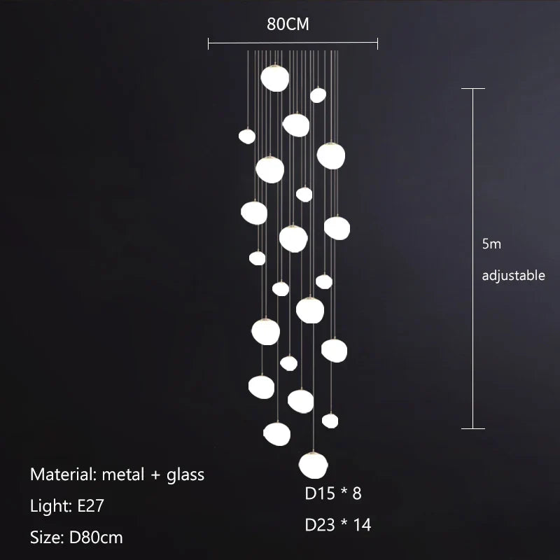 Afralia™ Gregg Pendant Lamp: White Bubble Glass Italian Design for Home, Kitchen, Restaurant