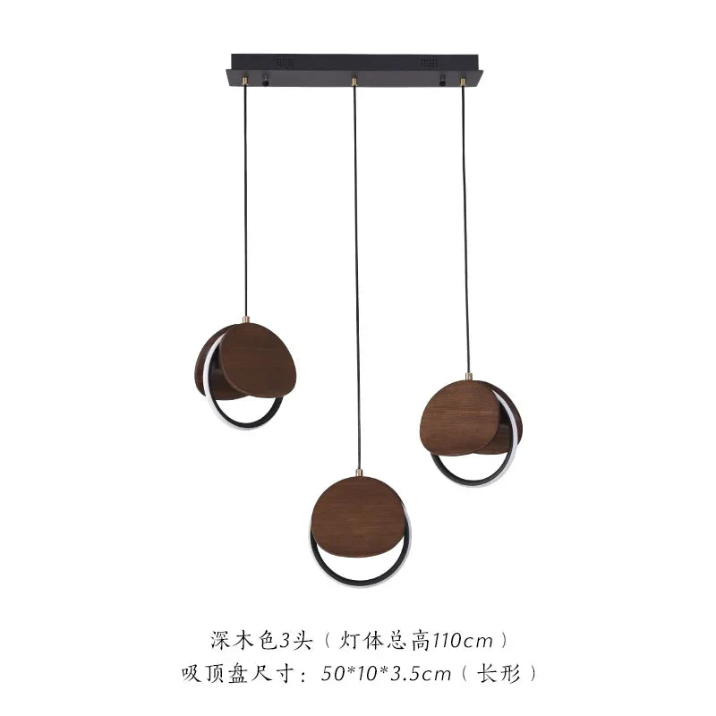 Afralia™ Solid Wood Pendant Light: Creative Art LED Lighting for Kitchen, Restaurant, and Home Decor