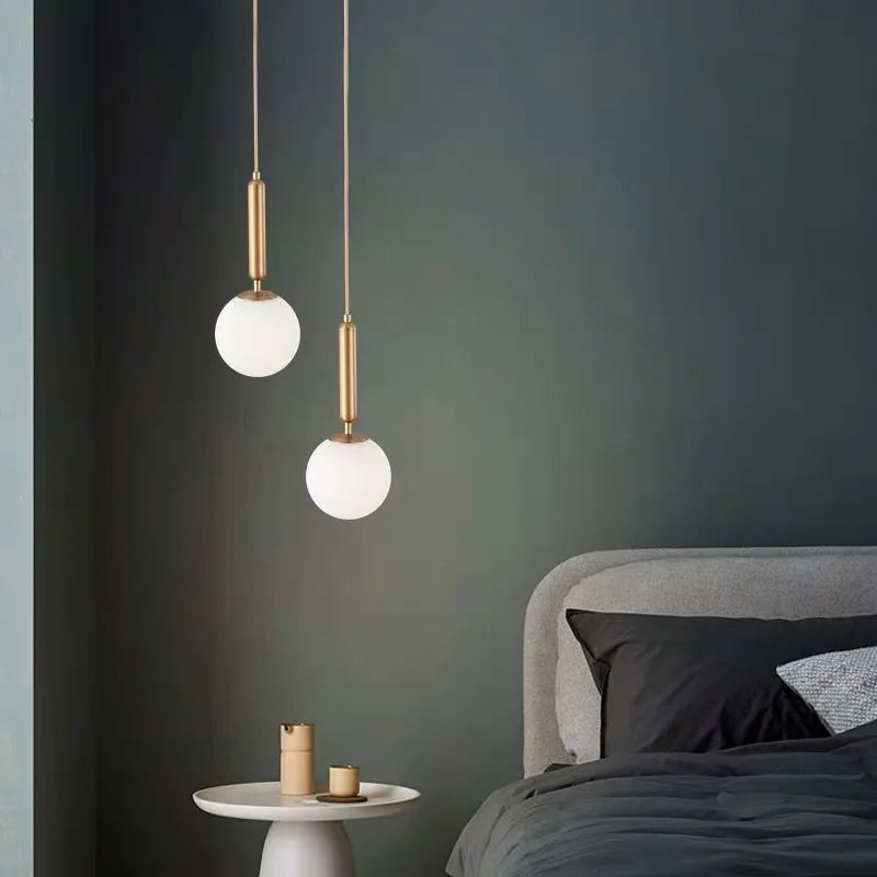 Afralia™ Glass Ball Pendant Light - Modern Hanging Fixture for Living Room, Bedroom, Dining Room