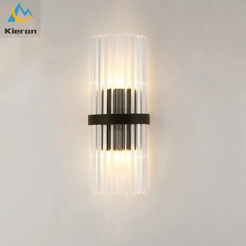 Afralia™ Crystal LED Wall Lamp for Bedroom Living Room Study Minimalist Design