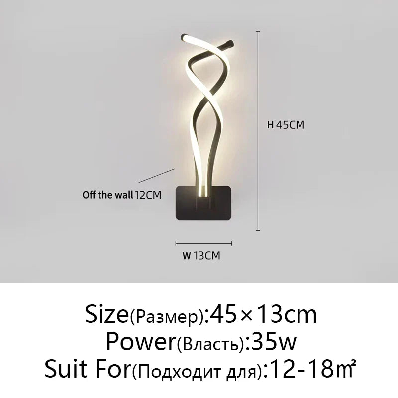 Afralia™ LED Wall Lamps Modern Minimalist Bedroom Living Room Lighting Black White