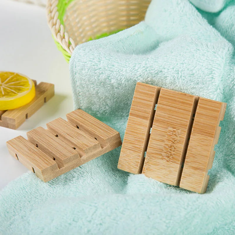 Bamboo soap dish for Essential oil soap by Afralia™ Drain rack for creative soap storage