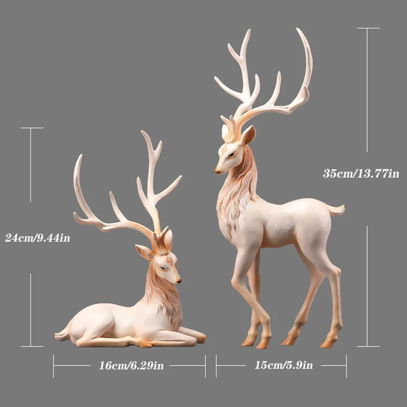 Afralia™ Deer Sculpture: High-End Resin Elk Figurine for Luxury Home Decor
