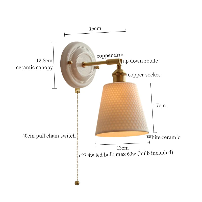 Afralia™ Striped Ceramic LED Wall Sconce: Modern Nordic Interior Light